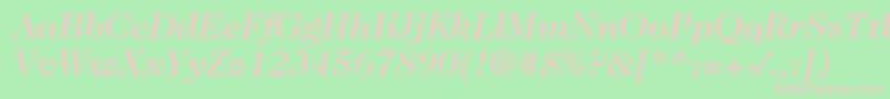 Шрифт Caslon224stdMediumitalic – розовые шрифты на зелёном фоне