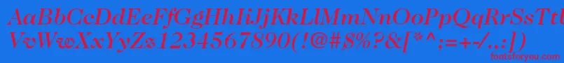Caslon224stdMediumitalic Font – Red Fonts on Blue Background
