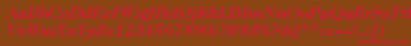 Caslon224stdMediumitalic Font – Red Fonts on Brown Background