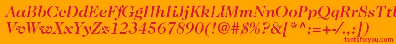 Caslon224stdMediumitalic Font – Red Fonts on Orange Background