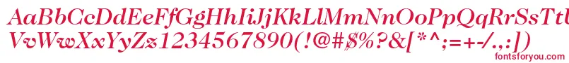 Caslon224stdMediumitalic-fontti – punaiset fontit valkoisella taustalla