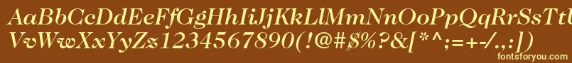 Шрифт Caslon224stdMediumitalic – жёлтые шрифты на коричневом фоне