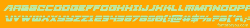 Aircruiserlaserital Font – Green Fonts on Orange Background