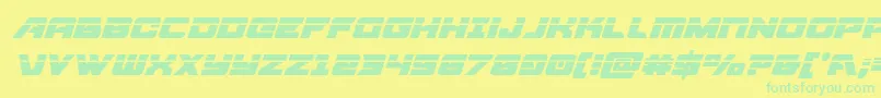 Aircruiserlaserital Font – Green Fonts on Yellow Background