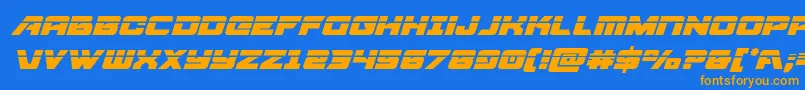 Aircruiserlaserital Font – Orange Fonts on Blue Background