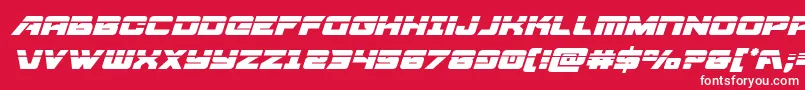 フォントAircruiserlaserital – 赤い背景に白い文字
