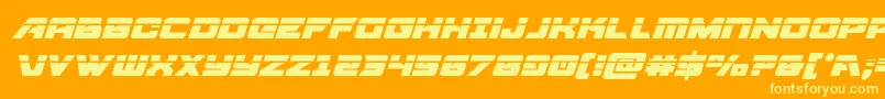 Aircruiserlaserital Font – Yellow Fonts on Orange Background