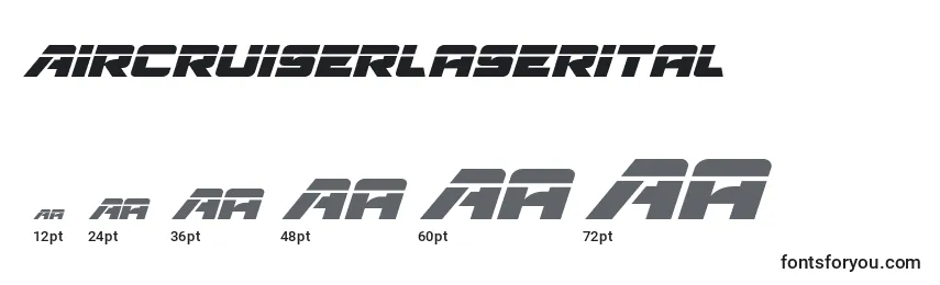 Размеры шрифта Aircruiserlaserital