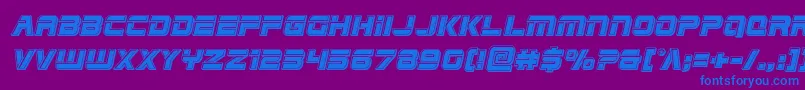 Edgeracebevelital Font – Blue Fonts on Purple Background