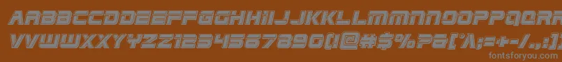 Edgeracebevelital-Schriftart – Graue Schriften auf braunem Hintergrund