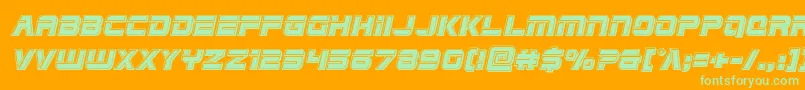 Edgeracebevelital-Schriftart – Grüne Schriften auf orangefarbenem Hintergrund