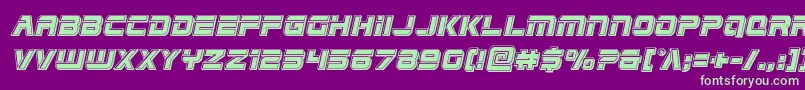 Edgeracebevelital Font – Green Fonts on Purple Background