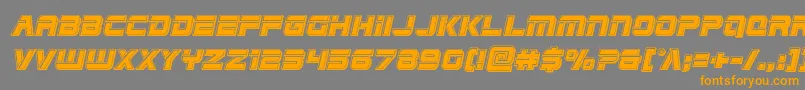 Edgeracebevelital-Schriftart – Orangefarbene Schriften auf grauem Hintergrund