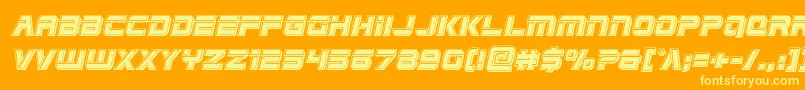 Edgeracebevelital-Schriftart – Gelbe Schriften auf orangefarbenem Hintergrund