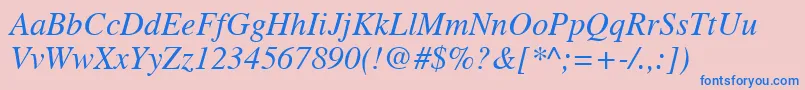 Nttmi-Schriftart – Blaue Schriften auf rosa Hintergrund