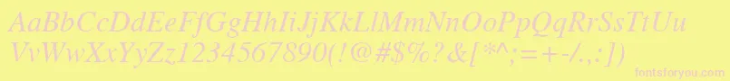 Nttmi Font – Pink Fonts on Yellow Background