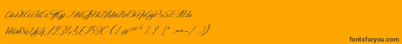 TheGoldenFlower-Schriftart – Schwarze Schriften auf orangefarbenem Hintergrund