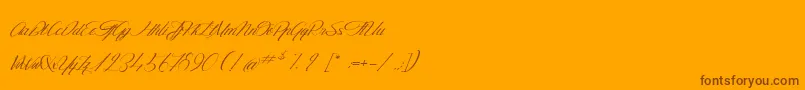 TheGoldenFlower-Schriftart – Braune Schriften auf orangefarbenem Hintergrund