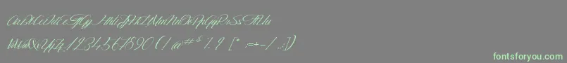 TheGoldenFlower Font – Green Fonts on Gray Background
