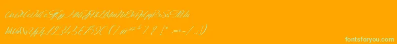 TheGoldenFlower Font – Green Fonts on Orange Background