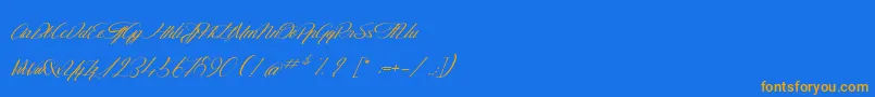 TheGoldenFlower Font – Orange Fonts on Blue Background