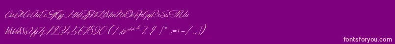 Weitere Informationen zur TheGoldenFlower-Schriftart TheGoldenFlower-Schriftart – Rosa Schriften auf violettem Hintergrund