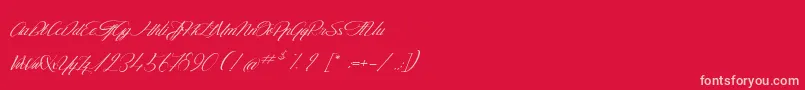 TheGoldenFlower Font – Pink Fonts on Red Background