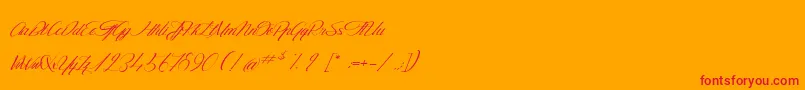 TheGoldenFlower Font – Red Fonts on Orange Background