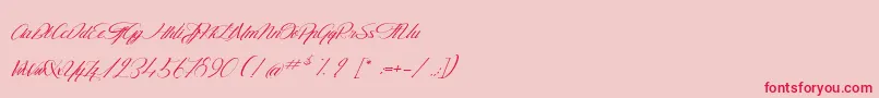 TheGoldenFlower-Schriftart – Rote Schriften auf rosa Hintergrund