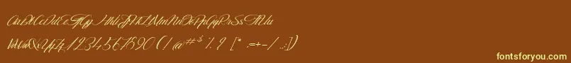 TheGoldenFlower Font – Yellow Fonts on Brown Background