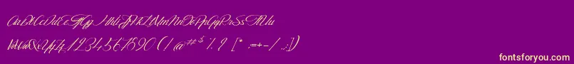 TheGoldenFlower-Schriftart – Gelbe Schriften auf violettem Hintergrund