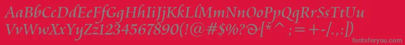 CataneoBt Font – Gray Fonts on Red Background