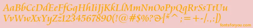 CataneoBt Font – Orange Fonts on Pink Background