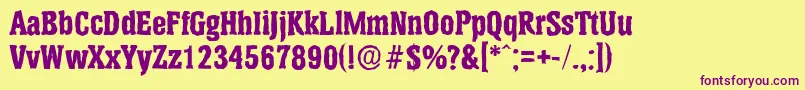 HeliumantiqueXboldRegular Font – Purple Fonts on Yellow Background
