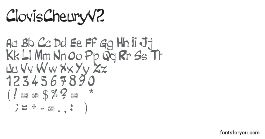 Czcionka ClovisCheuryV2 – alfabet, cyfry, specjalne znaki