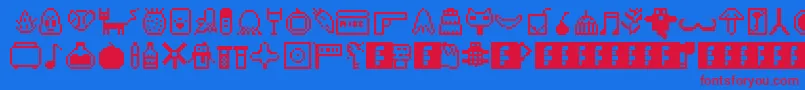 Aywadings Font – Red Fonts on Blue Background