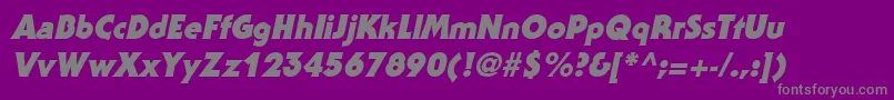 Fonte StaidGothicBlackItalic – fontes cinzas em um fundo violeta