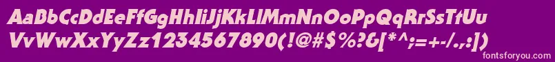StaidGothicBlackItalic Font – Pink Fonts on Purple Background