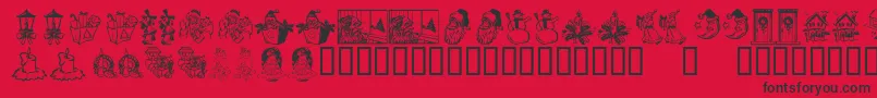 KrChristmasDings2004Three Font – Black Fonts on Red Background