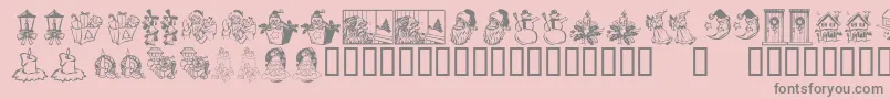 Подробнее о шрифте KrChristmasDings2004Three Шрифт KrChristmasDings2004Three – серые шрифты на розовом фоне