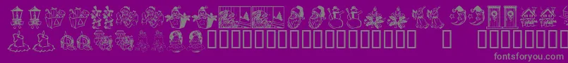 fuente KrChristmasDings2004Three – Fuentes Grises Sobre Fondo Morado