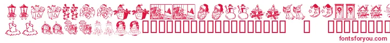 KrChristmasDings2004Three Font – Red Fonts on White Background