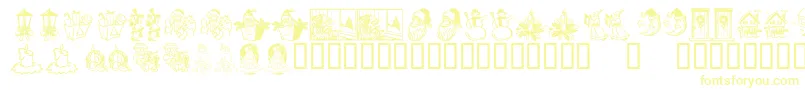 KrChristmasDings2004Three-fontti – keltaiset fontit