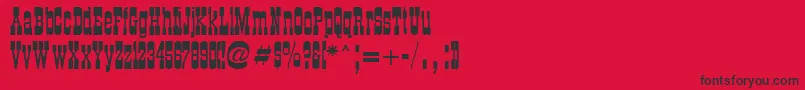 フォントCartwrightRegular – 赤い背景に黒い文字