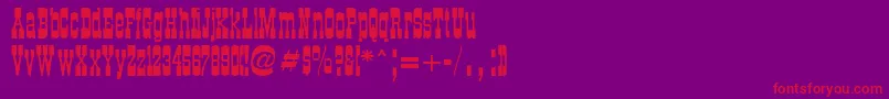 フォントCartwrightRegular – 紫の背景に赤い文字