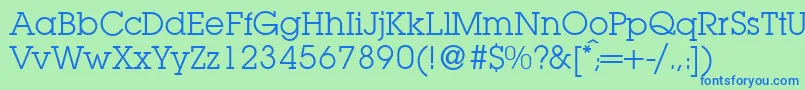 L850SlabRegular Font – Blue Fonts on Green Background