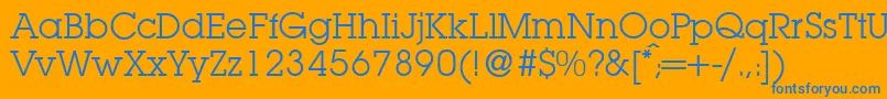 L850SlabRegular Font – Blue Fonts on Orange Background