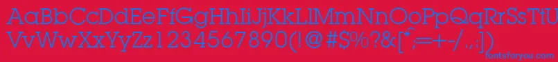 L850SlabRegular Font – Blue Fonts on Red Background