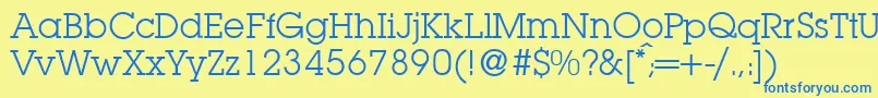 L850SlabRegular Font – Blue Fonts on Yellow Background