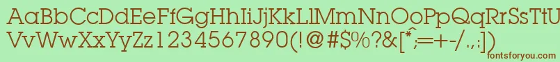 L850SlabRegular Font – Brown Fonts on Green Background